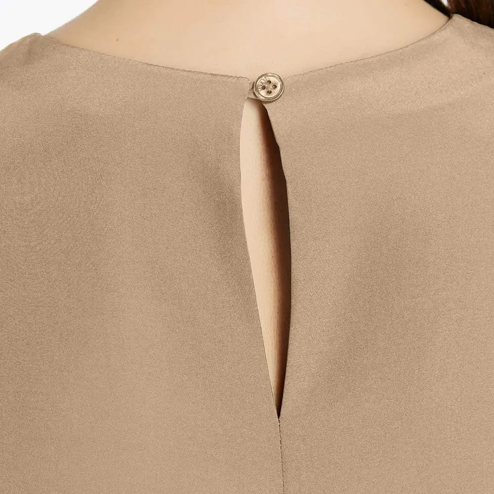 LilySilk Silk Blouses for Women Short Sleeve 100 Pure Mulberry 22 Momme Ladies Silk Tops Button Slit Back Closure