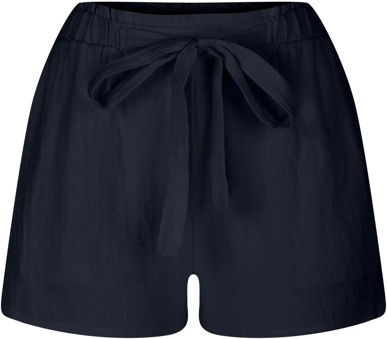 Linen Shorts for Women Summer High Waisted Elastic Running Pants Loose Fit Breathable Beach Vacation Shorts