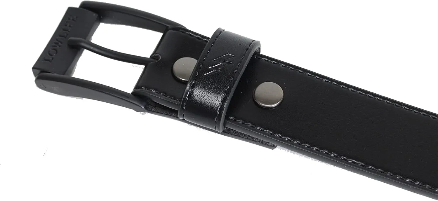 Lowlife of London Belts Triple S Studded 3 Row Pyramid Leather Belt, Studded Punk Goth Rock Pyramid Belt, Metal Stud