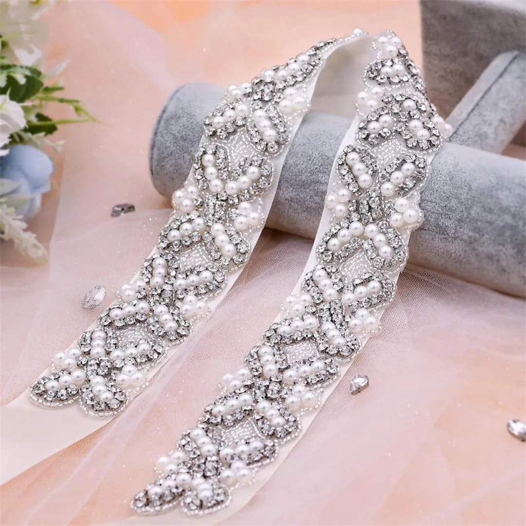 Luxury Women Belt Pearl Rhinestone Evening Dress Sash Wedding Brides Accessories