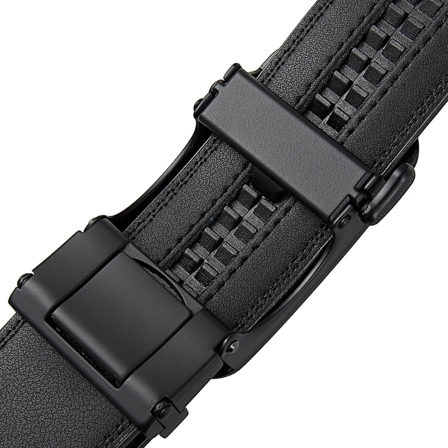 Men Leather Belts Automatic Ratchet Buckle Business Formal Dress