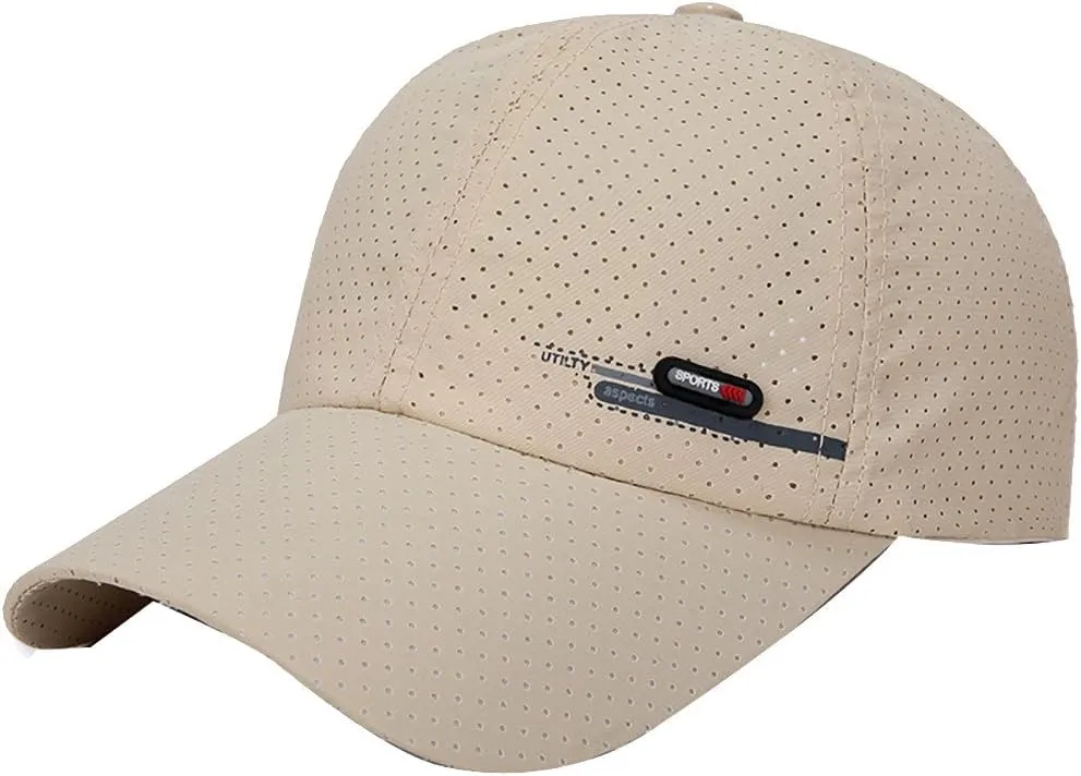 Men Quick Drying Baseball Cap Mesh Sun Cap Curved Brim Snapback Hat Unisex Breathable Full Mesh Baseball Cap