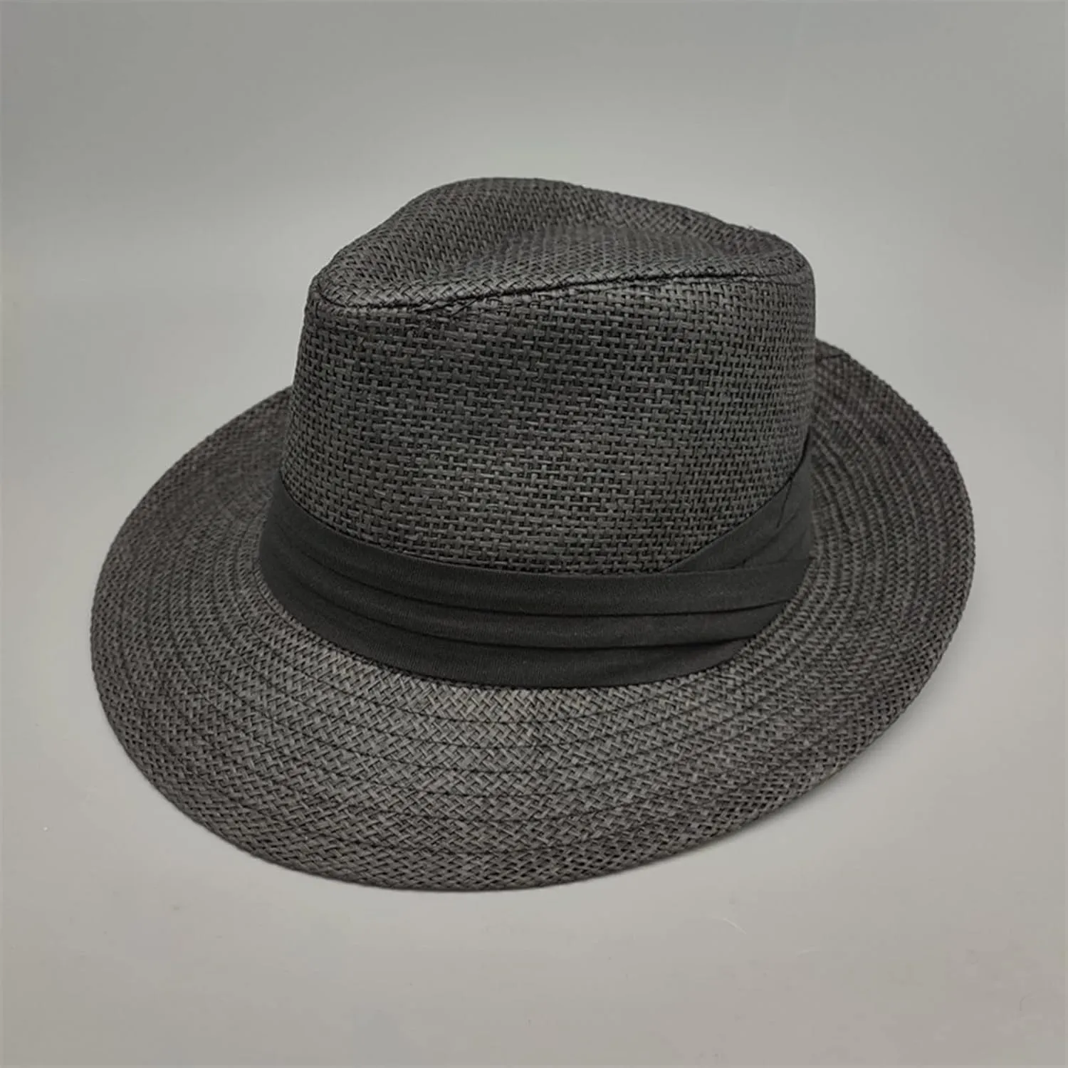 Men Women Panama Wide Brim Bucket Hat Jazz Straw Solid Colors Sun Hats Summer Beach Vacation Fisherman Cap