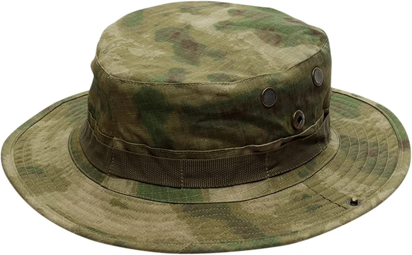 Men's and Women's Camouflage Bucket Hats Adjustable Rope Button Fisherman Cap Wide Brim Hiking Sun Hat