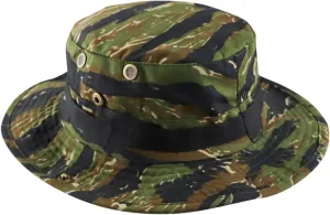 Men's and Women's Camouflage Bucket Hats Adjustable Rope Button Fisherman Cap Wide Brim Hiking Sun Hat