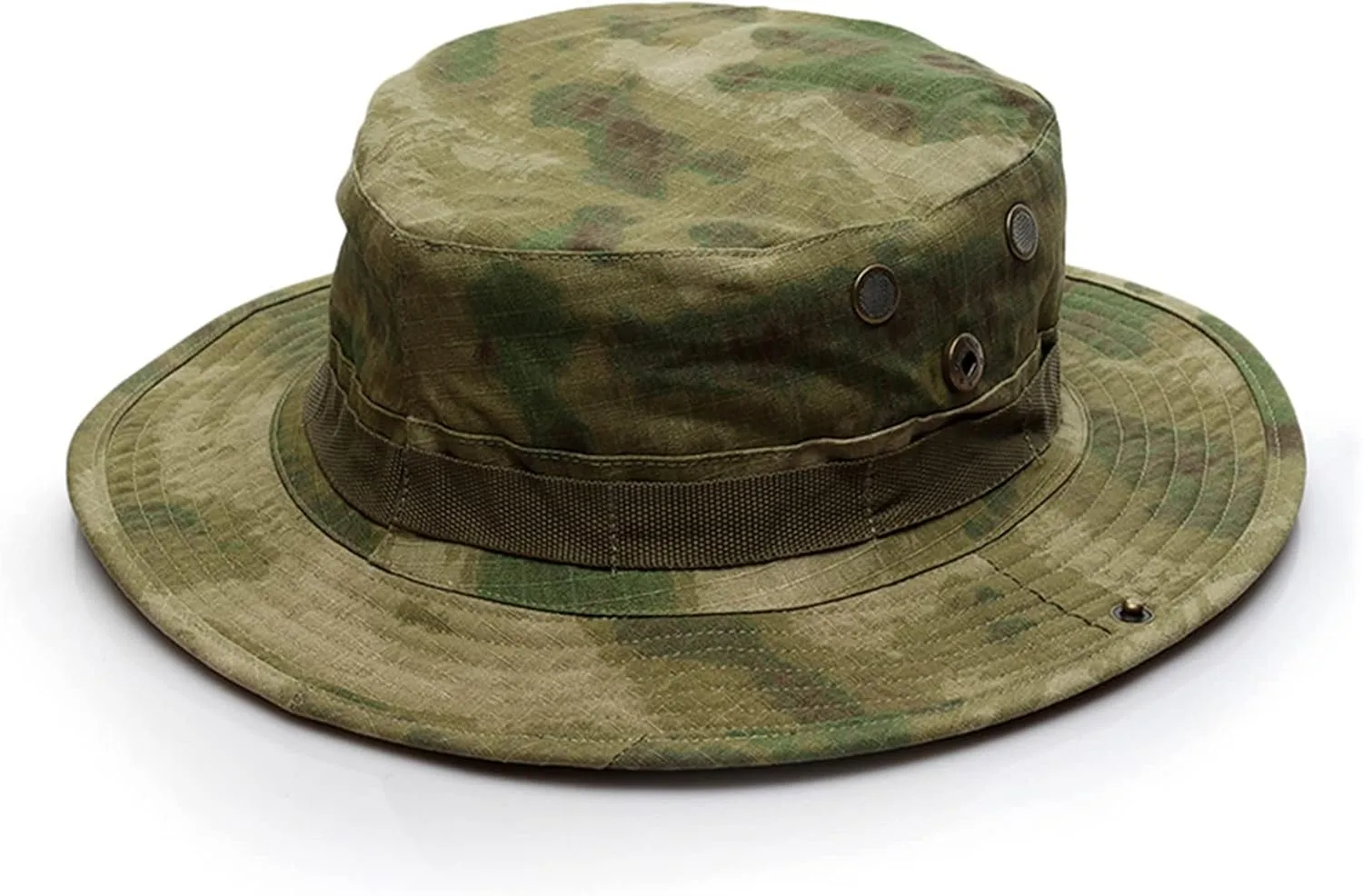 Men's and Women's Camouflage Bucket Hats Adjustable Rope Button Fisherman Cap Wide Brim Hiking Sun Hat