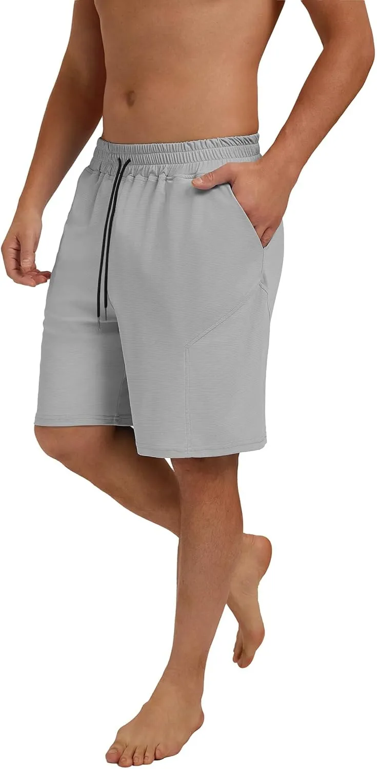 Men's Athletic 7" Quick-Dry Fitness Gym Shorts Lightweight Stretch Shorts for Tennis Running Hiking Training