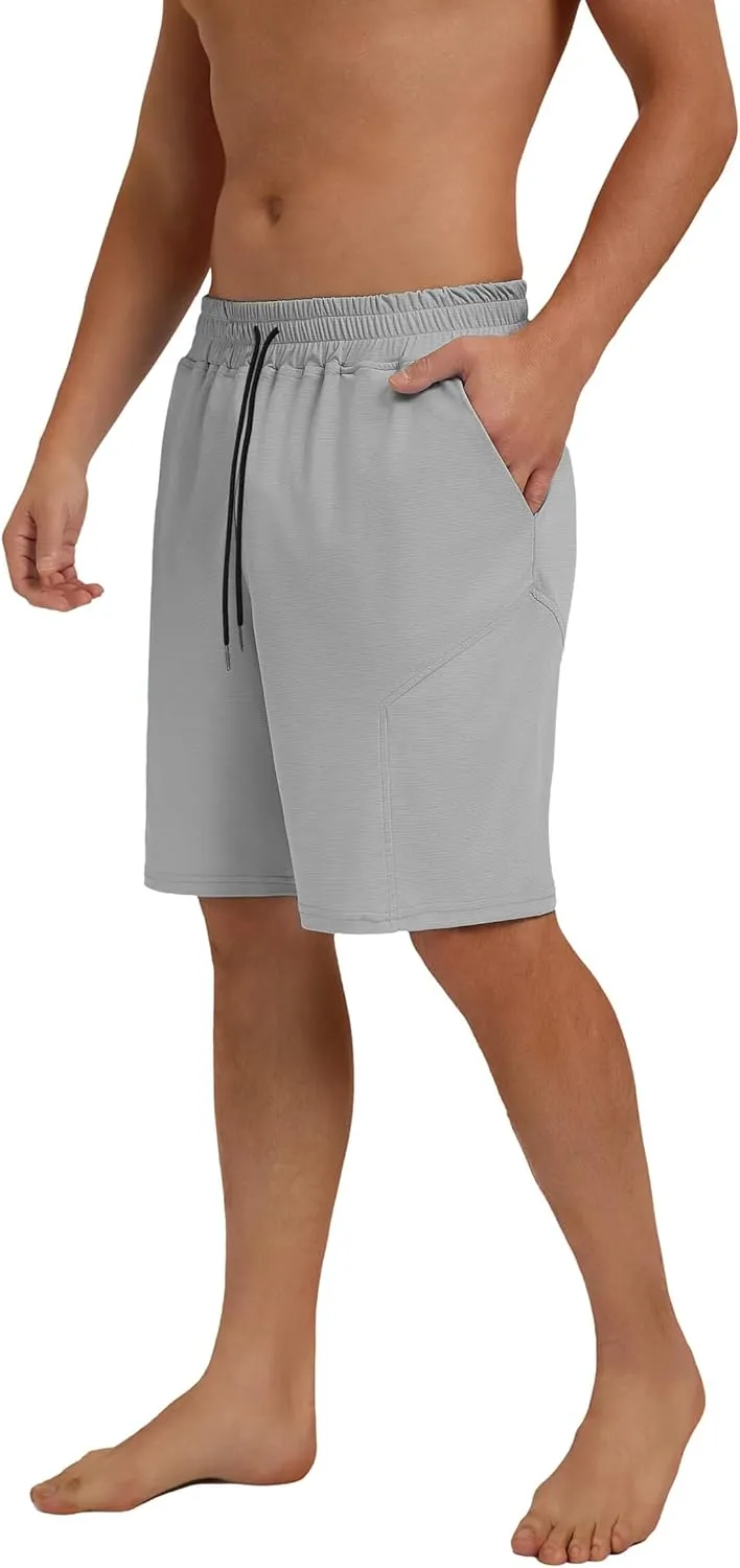 Men's Athletic 7" Quick-Dry Fitness Gym Shorts Lightweight Stretch Shorts for Tennis Running Hiking Training