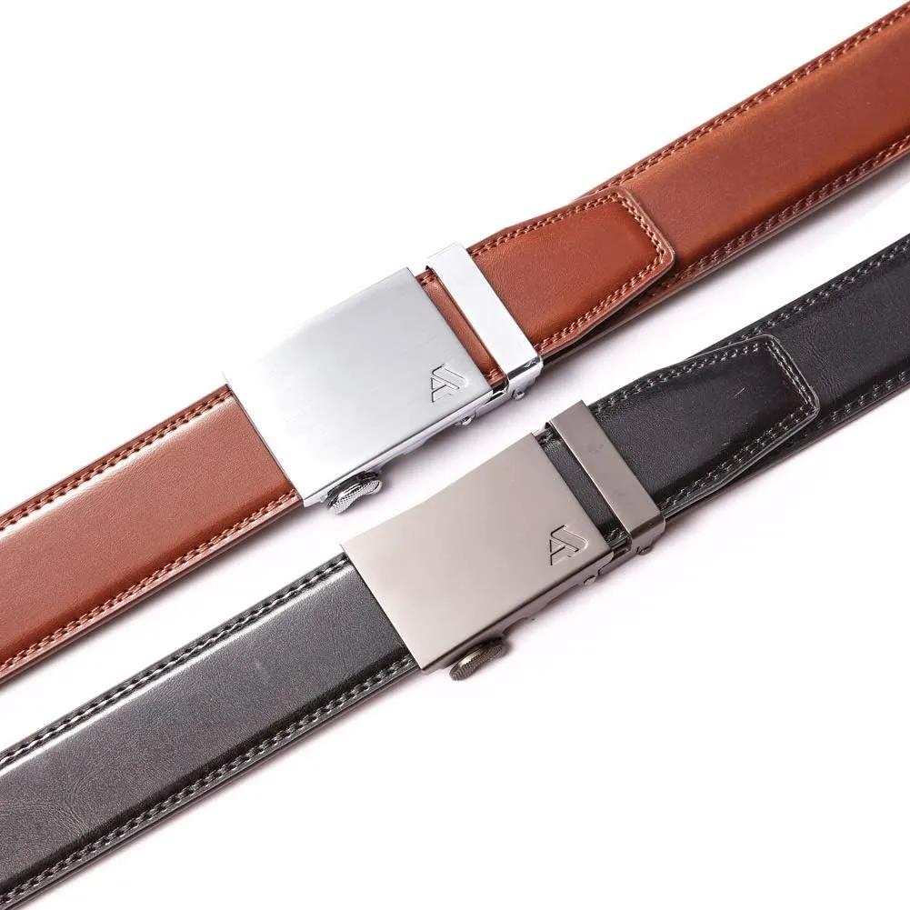 Men's Belt,Bulliant Slide Ratchet Belt for Men Genuine Leather Belts(2 pcs)