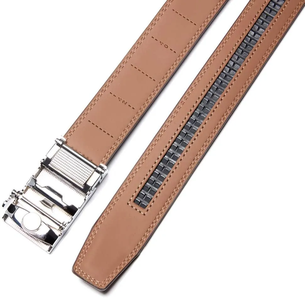 Men's Belt,Bulliant Slide Ratchet Belt for Men Genuine Leather Belts(2 pcs)