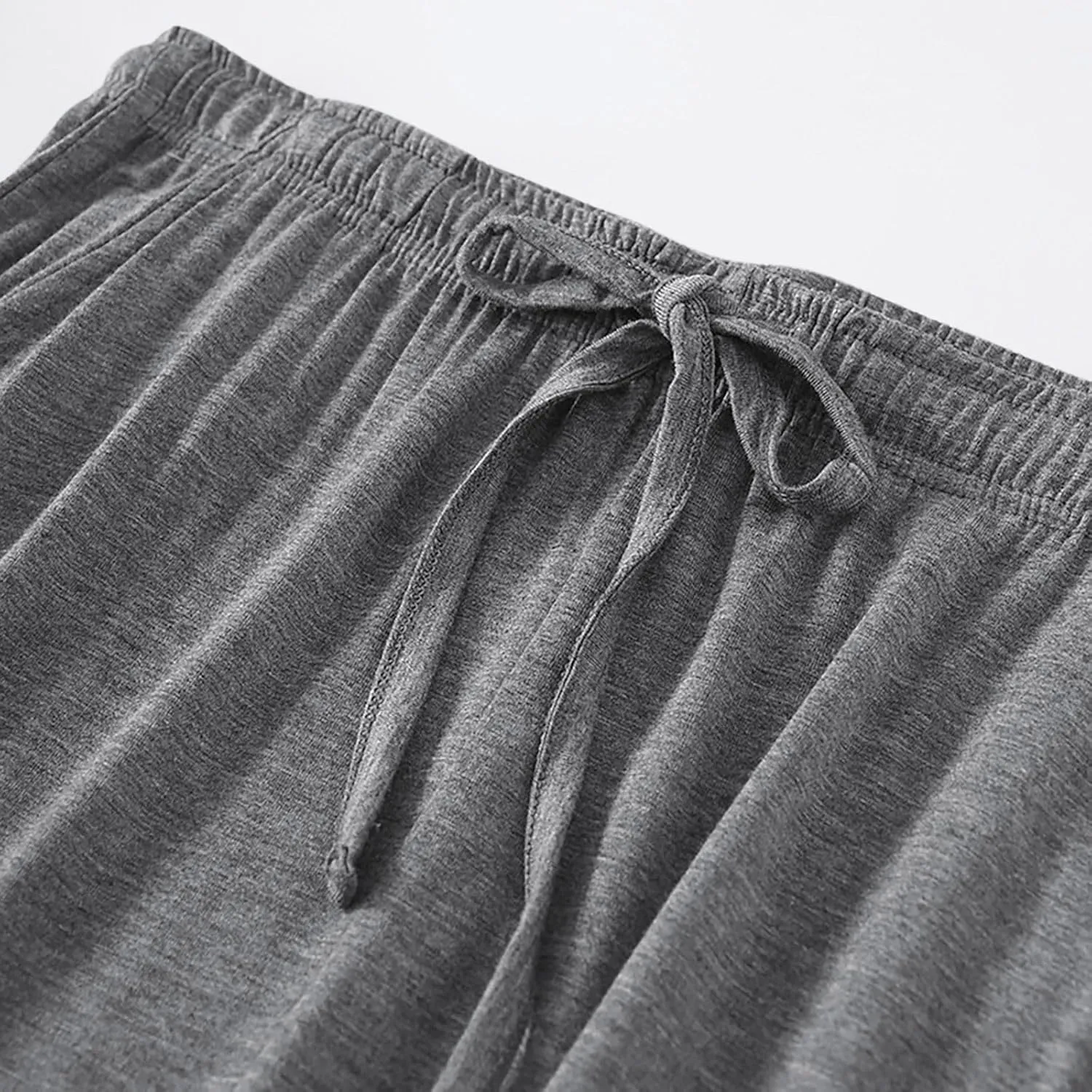 Men's Capri Pants Cotton 3/4 Trousers Cropped Pants Mens Pant Drawstring Jogger Sweatpants
