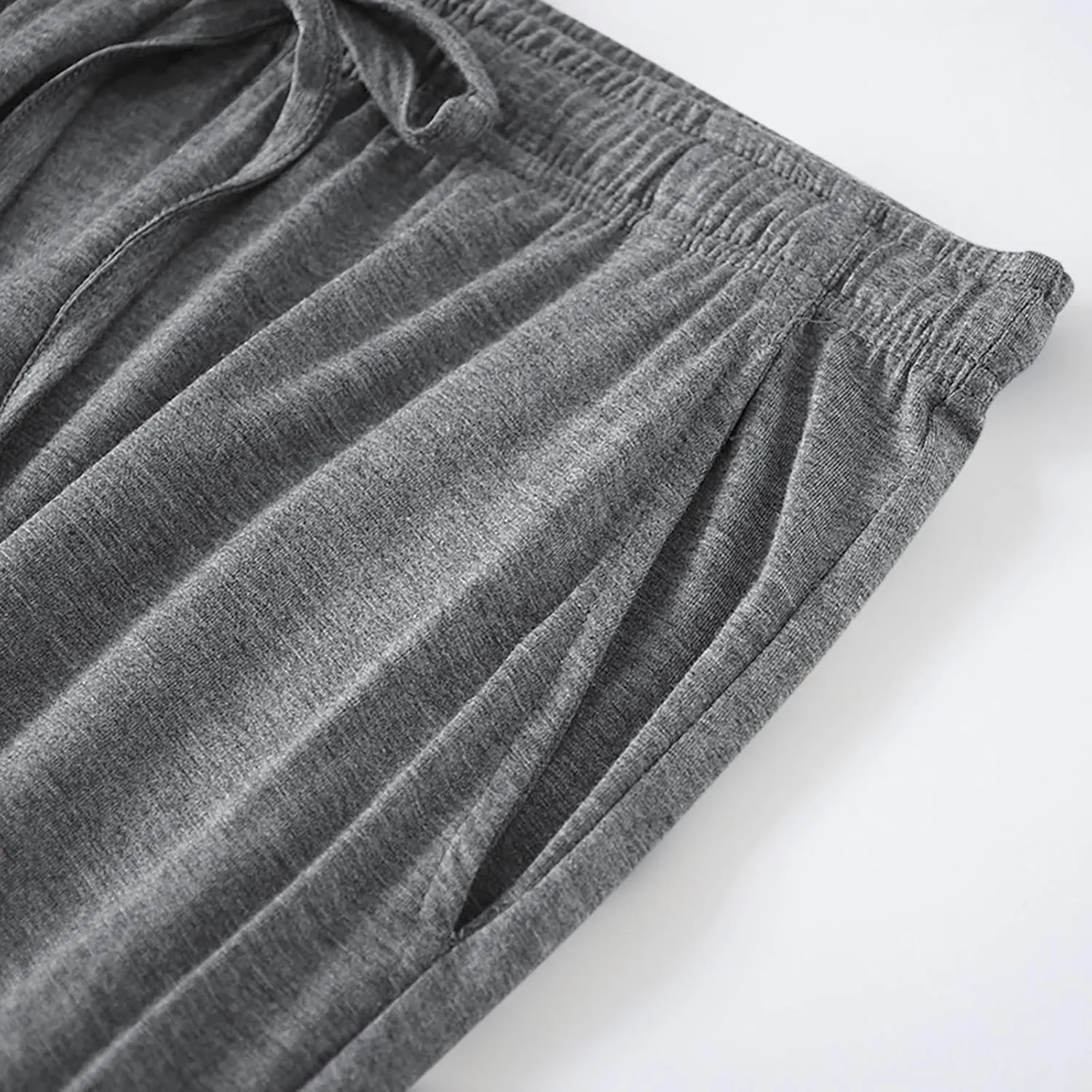 Men's Capri Pants Cotton 3/4 Trousers Cropped Pants Mens Pant Drawstring Jogger Sweatpants