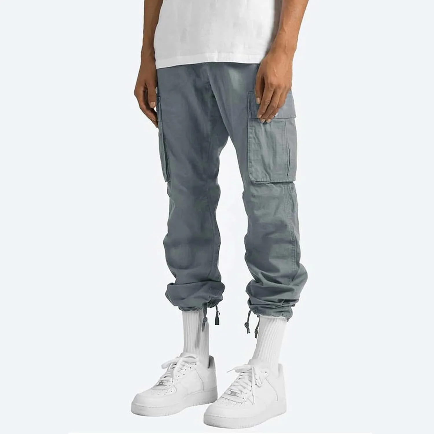 Mens Cargo Pants Casual Athletic Joggers Pants Loose Fit Straight Sweatpants with Multil Pockets Outdoot Hiking Pants