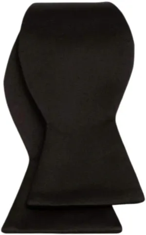 Mens Classic Self Tie Silk Solid Black Luxury Tuxedo Bow Tie