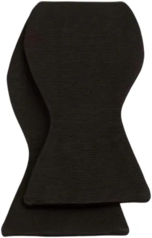 Mens Classic Self Tie Silk Solid Black Luxury Tuxedo Bow Tie