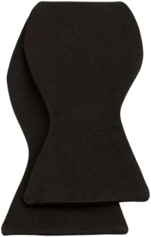 Mens Classic Self Tie Silk Solid Black Luxury Tuxedo Bow Tie