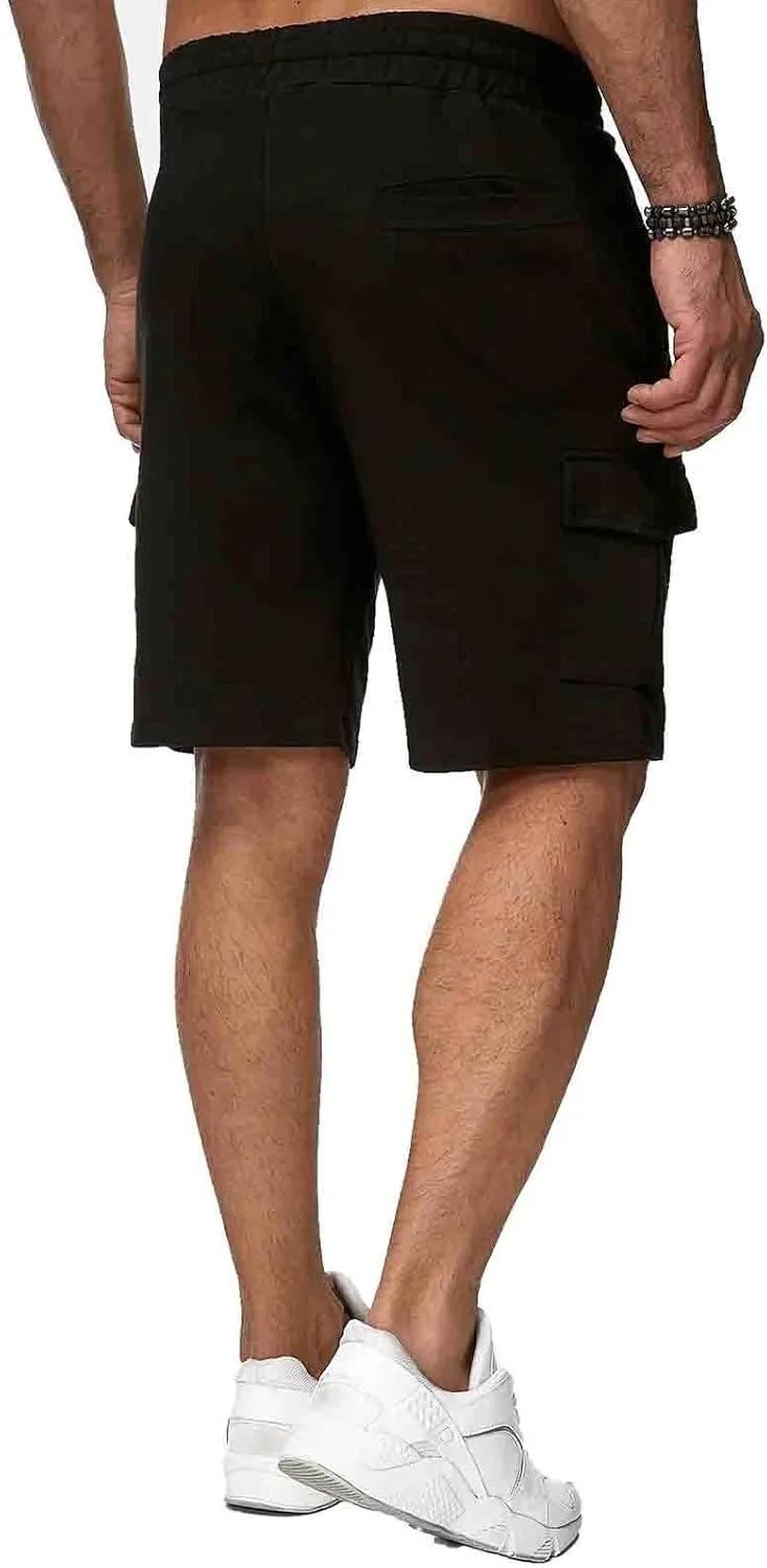 Mens Hiking Cargo Shorts Elastic Waist Short Pant Muscle Fit Bodybuilding Training Shorts Men Hiking Shorts