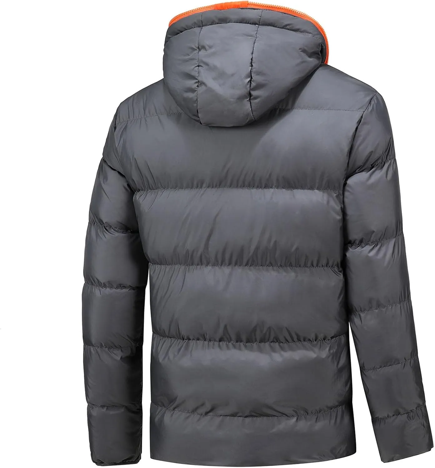 Men's Lightweight Puffer Jacket Hooded Full Zip Water-Resistant Quilted Lined Winter Coats Lightweight Keep Warm Coat