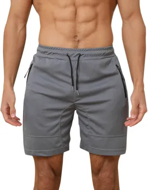Mens Mesh Workout Shorts with Zipper Pockets 5 Inch Athletic Gym Stretch Shorts Casual Sports Quick Dry Running Jogger Shorts