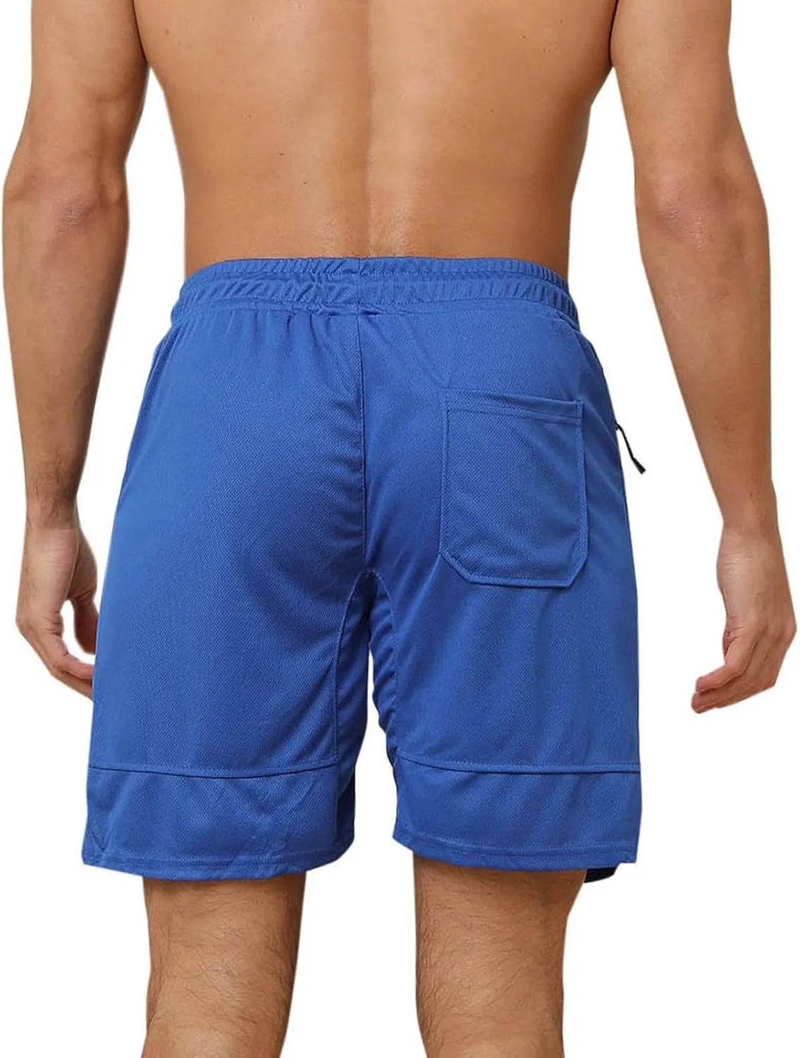 Mens Mesh Workout Shorts with Zipper Pockets 5 Inch Athletic Gym Stretch Shorts Casual Sports Quick Dry Running Jogger Shorts