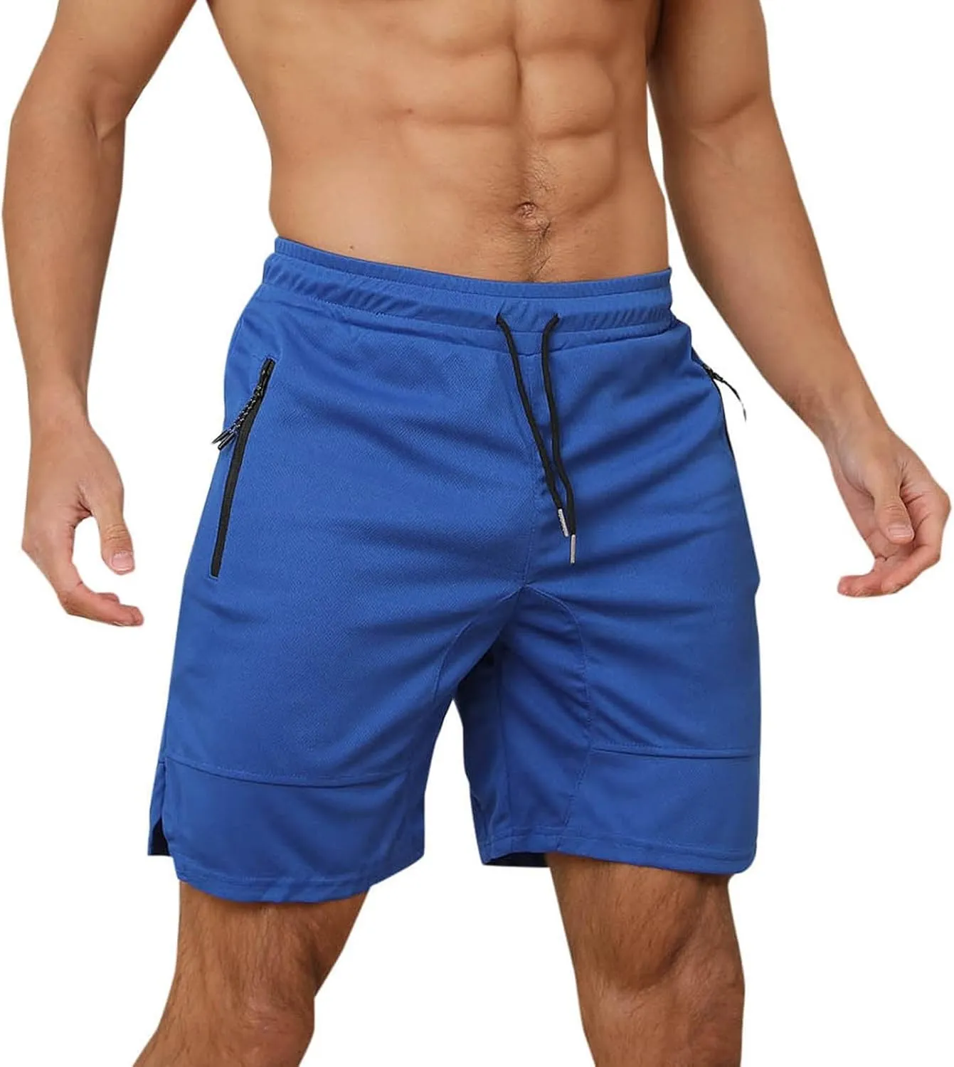 Mens Mesh Workout Shorts with Zipper Pockets 5 Inch Athletic Gym Stretch Shorts Casual Sports Quick Dry Running Jogger Shorts