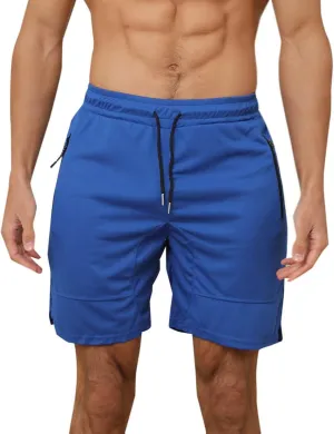 Mens Mesh Workout Shorts with Zipper Pockets 5 Inch Athletic Gym Stretch Shorts Casual Sports Quick Dry Running Jogger Shorts