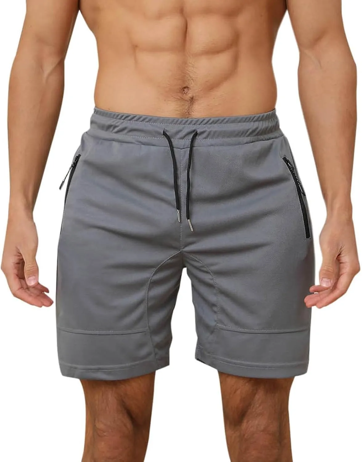 Mens Mesh Workout Shorts with Zipper Pockets 5 Inch Athletic Gym Stretch Shorts Casual Sports Quick Dry Running Jogger Shorts