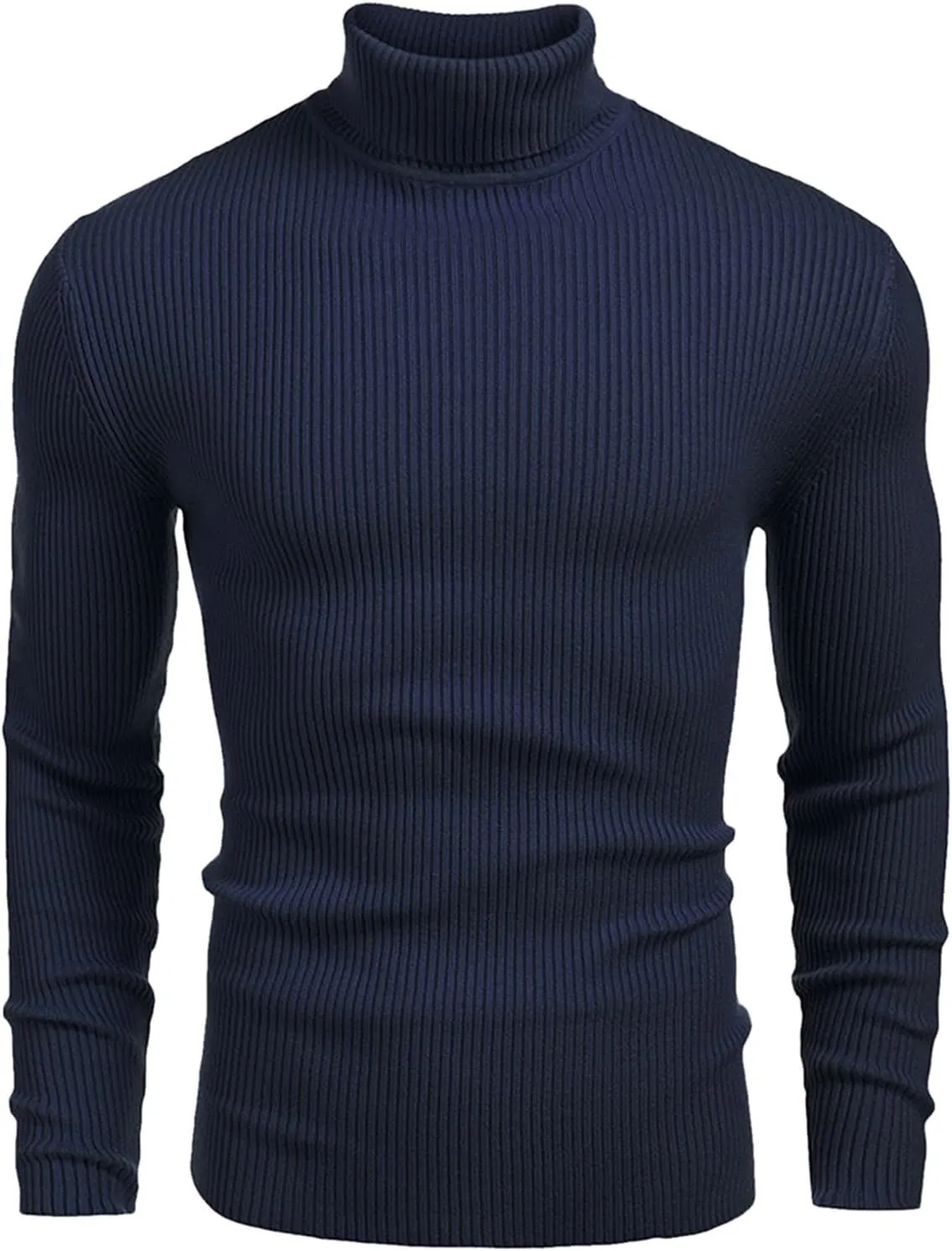 Mens Mock Turtleneck Long Sleeve Solid Color Pullover Lightweight Slim Fit Knitwear Casual Loose Fall Fashion Sweater