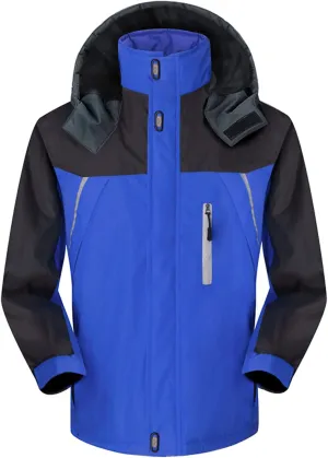 Men's Mountain Waterproof Ski Jacket Winter Windbreaker Warm Hooded Raincoat Jackets Outdoor Casual Soft Shell Coats