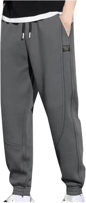 Mens Plus Size Sweatpants Drawstring Elastic Waisted Joggers Trousers Outdoor Athletic Track Pants with Pockets