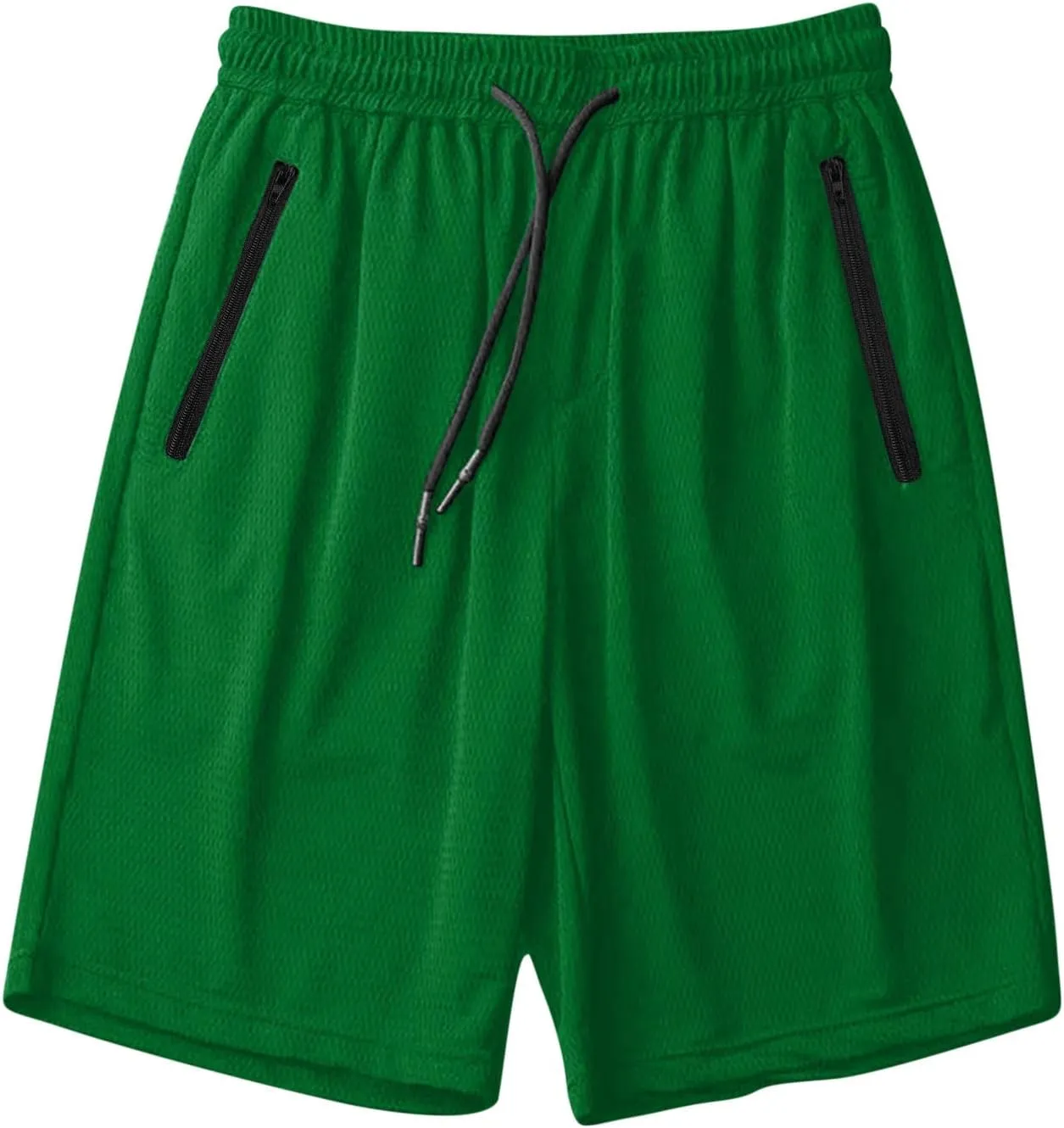 Mens Quick Dry Running Shorts with Zipper Pocket Drawstring Waist Summer Breathable Ice Silk Workout Short Pants