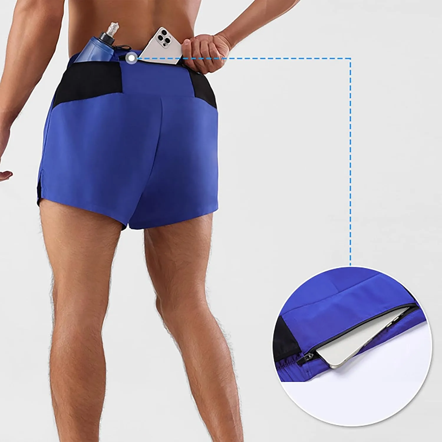 Mens Running Gym Shorts 3 Inch Breathable Lightweight Athletic Sport Shorts Training Workout Shorts with Pockets Shorts