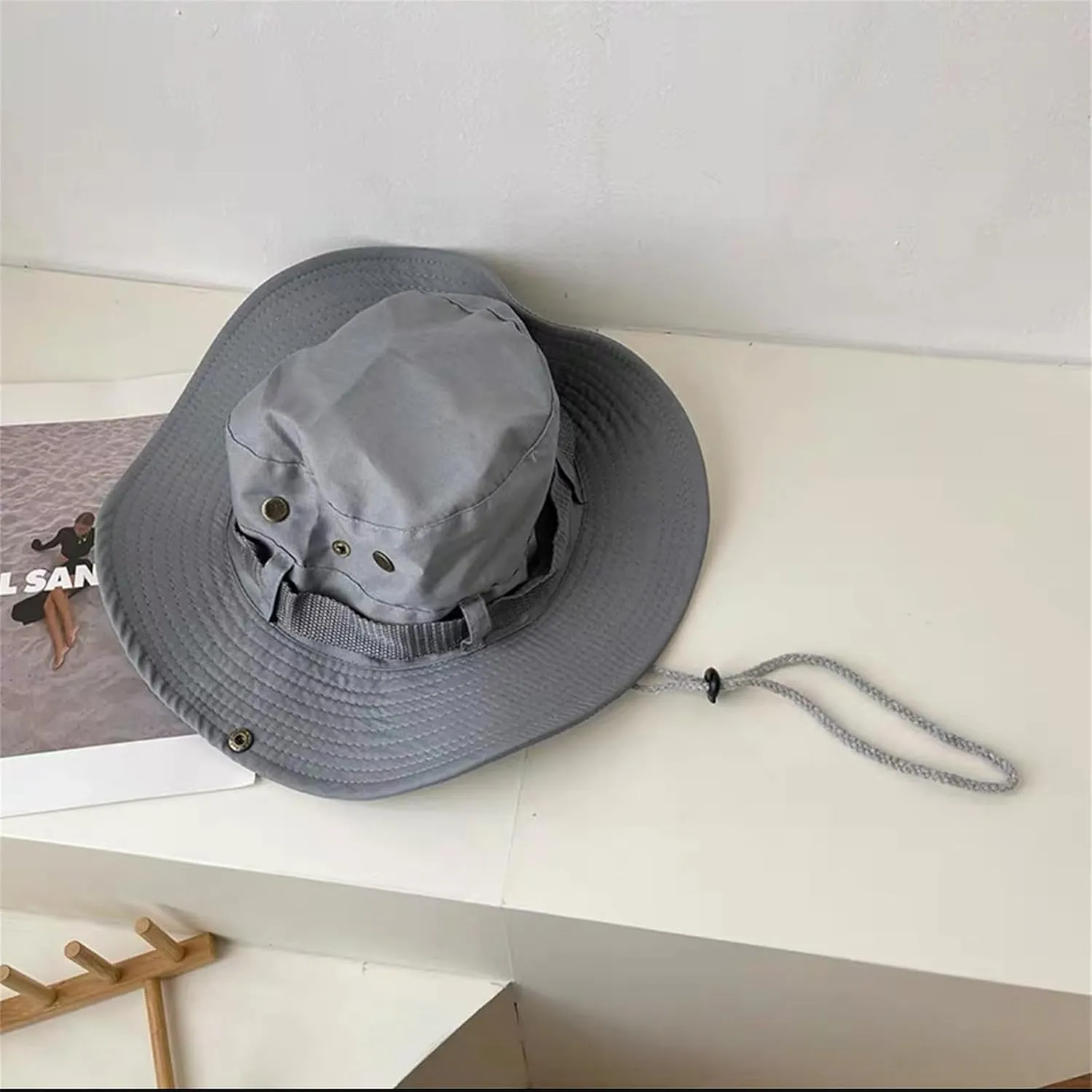Men's Sun Hat Outdoor UPF50  Breathable Net Cap Wide Brim Bucket Safar𝓲 Cap Foldable Fishing Hats