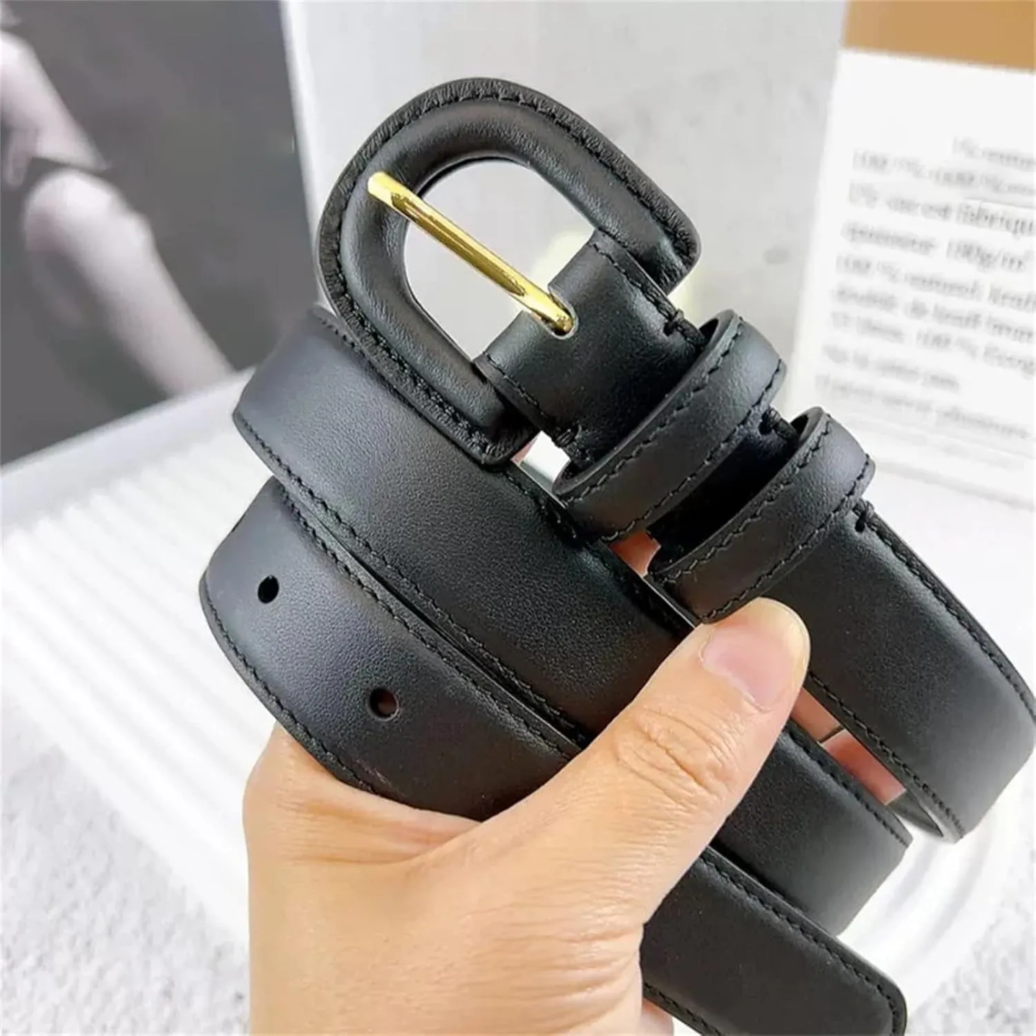 Mnjyihy Women's Cowhide Leather Belt For Jeans Pants Casual Genuine Leather Pin Buckle Belt