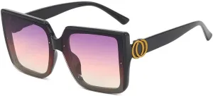 New 2025 Big Frame Sunglasses Women Shape UV400 Protection Women Sun Glasses Driving Travelling Female Sunglass,Black Purple P