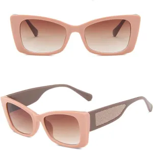New 2025 Fashion Style Sun glasses Women Wide Leg Shape Women's Sunglasses Contrast Color Sunglasses for Men,Pink Gradient Tea