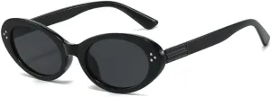 New 2025 Fashion Style Sunglasses for Women Oval Shape Rivets Sun Glasses Women Travelling Beach Swimming Female Sunglass,Black Gray