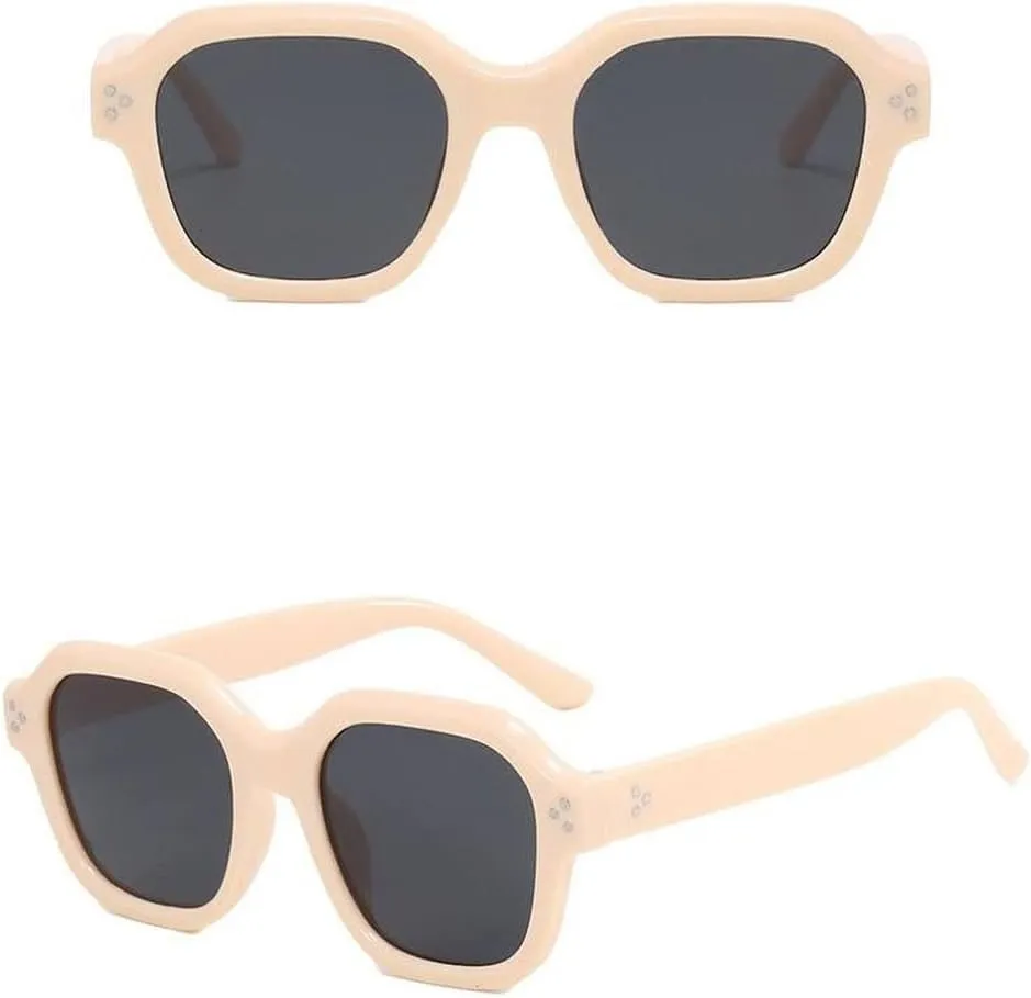 New 2025 Fashion Sunglasses Woman Shape UV400 Protection Sun Glasses Women Travelling Camping Female Sunglasses,Ivory Gray