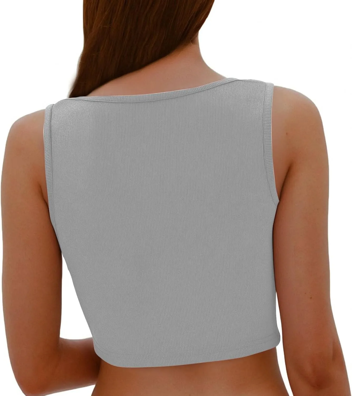 Oplxuo Womens V-Neck Ribbed Tank Tops Cropped Slim Fit Y2K Going Out Sleeveless Shirts