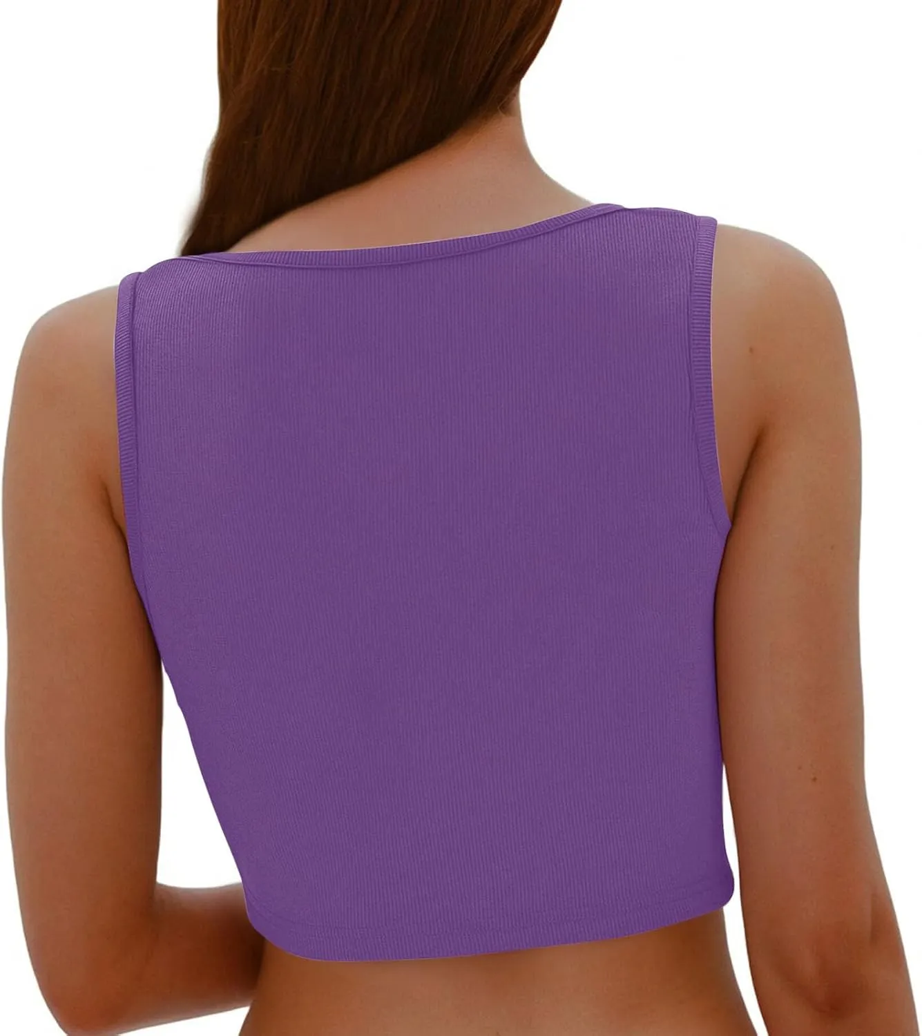 Oplxuo Womens V-Neck Ribbed Tank Tops Cropped Slim Fit Y2K Going Out Sleeveless Shirts