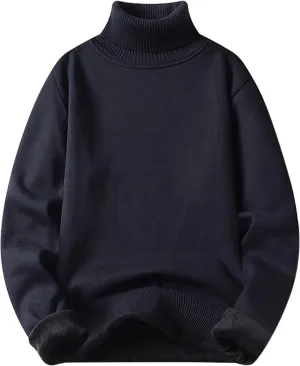 Oversized Knit Sweater for Men High Neck Solid Color Vintage Pullover Lightweight Fall Fashion Thermal Sweaters