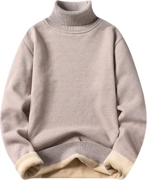 Oversized Knit Sweater for Men High Neck Solid Color Vintage Pullover Lightweight Fall Fashion Thermal Sweaters