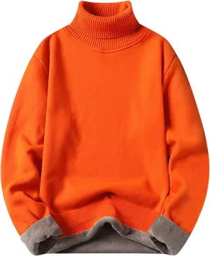 Oversized Knit Sweater for Men High Neck Solid Color Vintage Pullover Lightweight Fall Fashion Thermal Sweaters