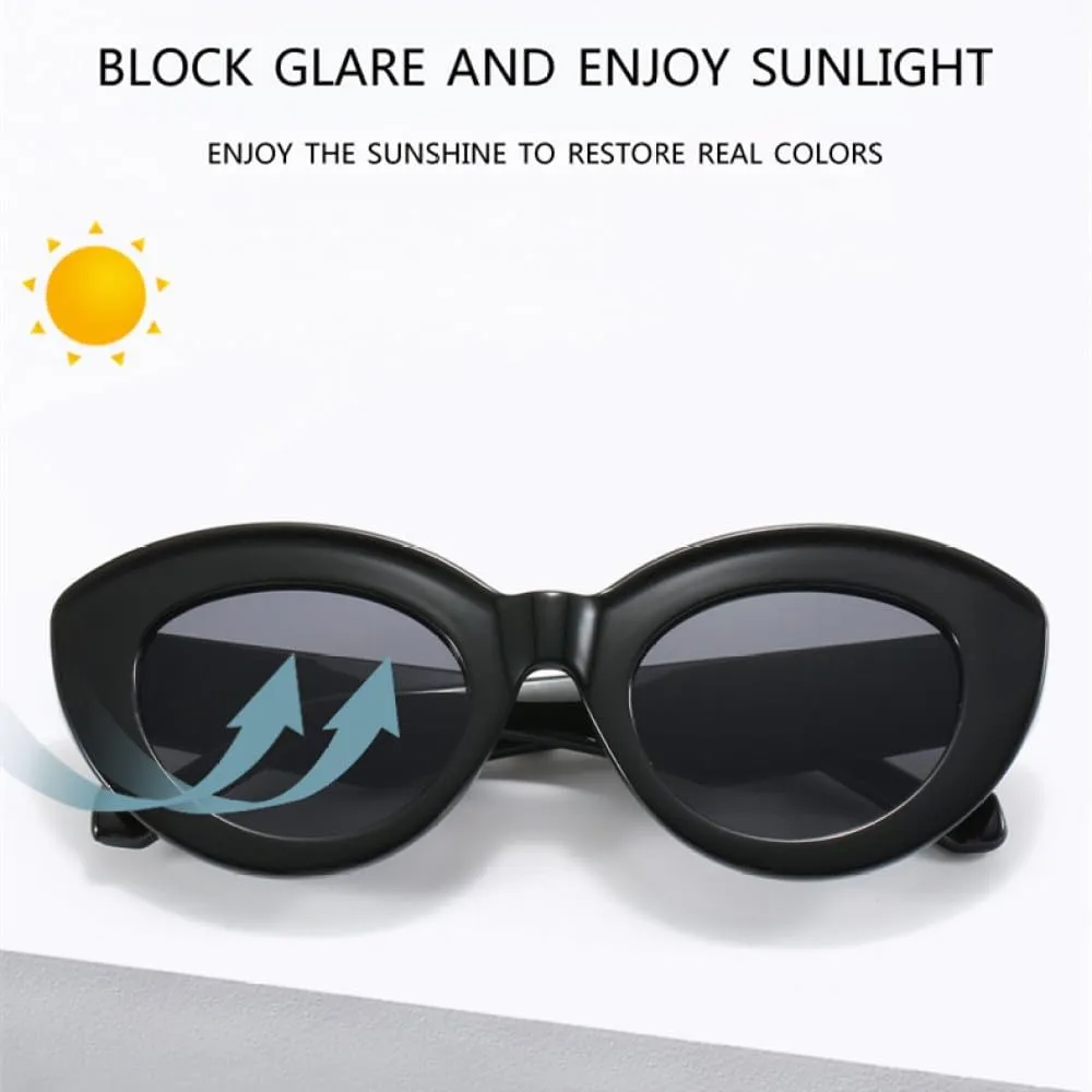 Oversized Thick Frame Cat Eye Fashion Sunglasses Woman Vintage Black Glasses Sun Glasses Female UV400 Eyewear Shades