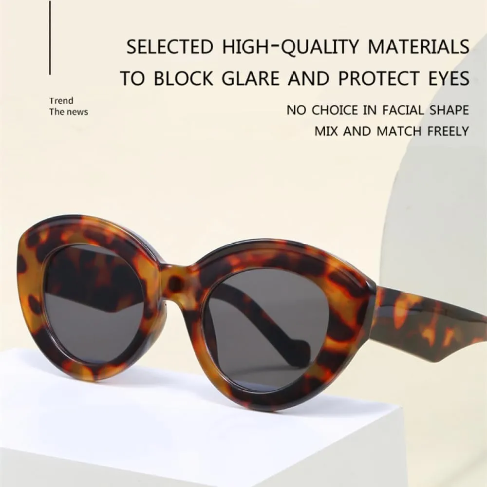 Oversized Thick Frame Cat Eye Fashion Sunglasses Woman Vintage Black Glasses Sun Glasses Female UV400 Eyewear Shades