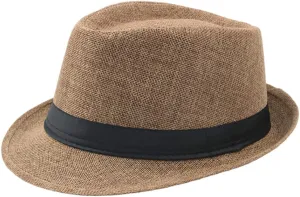 Panama Beach Sun Hat Mens Womens Straw Wide Brim Beach Belt Buckle Fedora Hat Packable Short Brim Roll Up Travel Hat