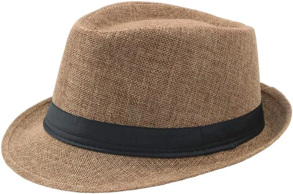 Panama Beach Sun Hat Mens Womens Straw Wide Brim Beach Belt Buckle Fedora Hat Packable Short Brim Roll Up Travel Hat