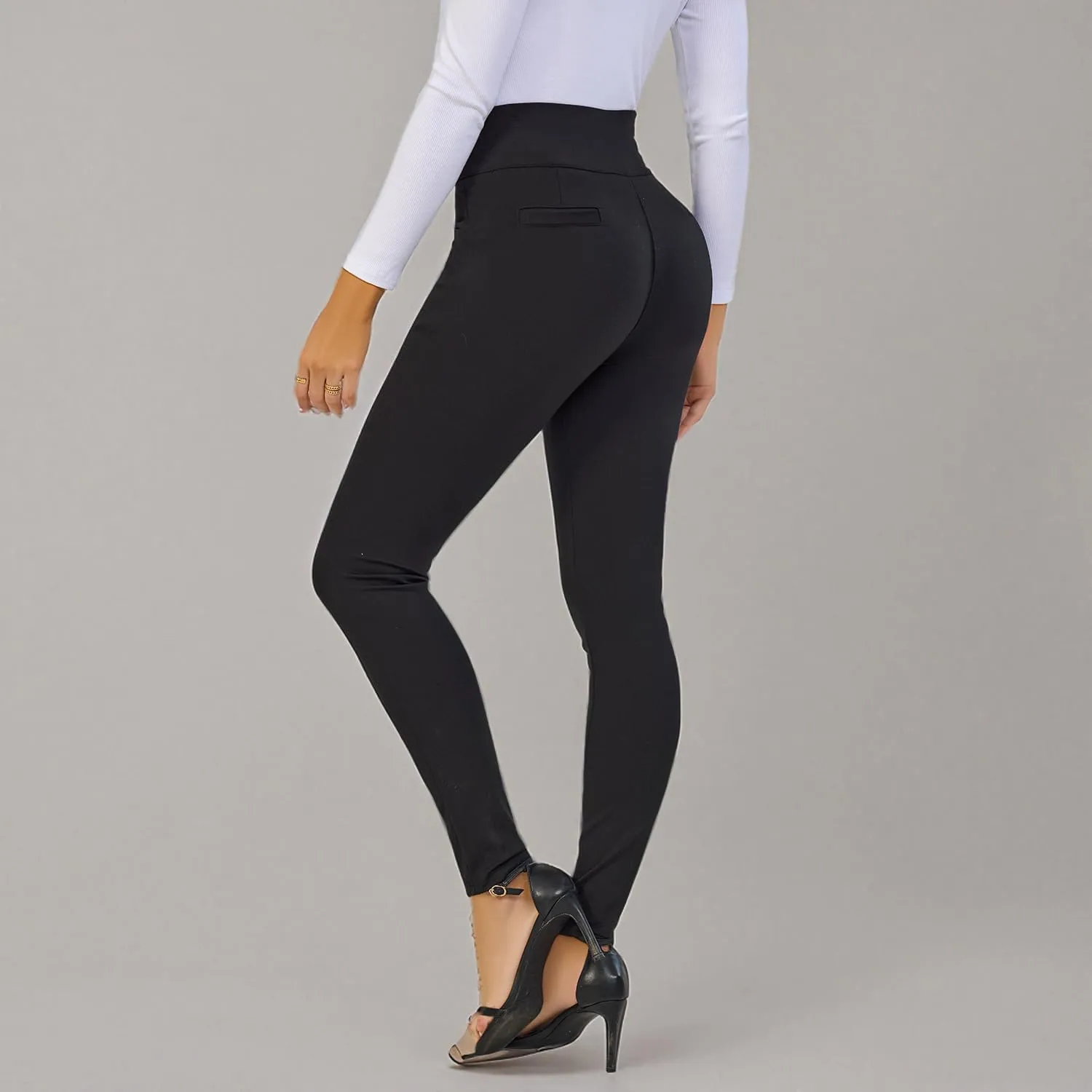 Pants for Women, Comfort Stretch Skinny Slim Dress Pants, Skinny High Waist Pull on Pants with Pockets…