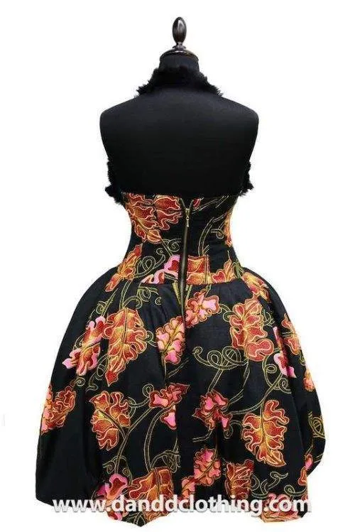 Party Dress Black With Fur