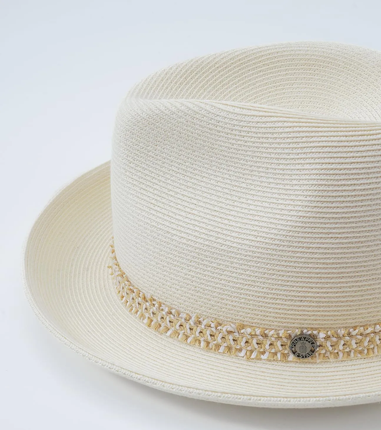Pineapple&Star Genoa Fedora Bucket Sun Straw Beach Hat Fine Braid UPF50  Unisex